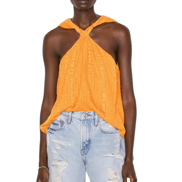 Frame Denim Tops - Frame  Silk Top Two Way Halter Sunrise Blouse Size Large NWOT